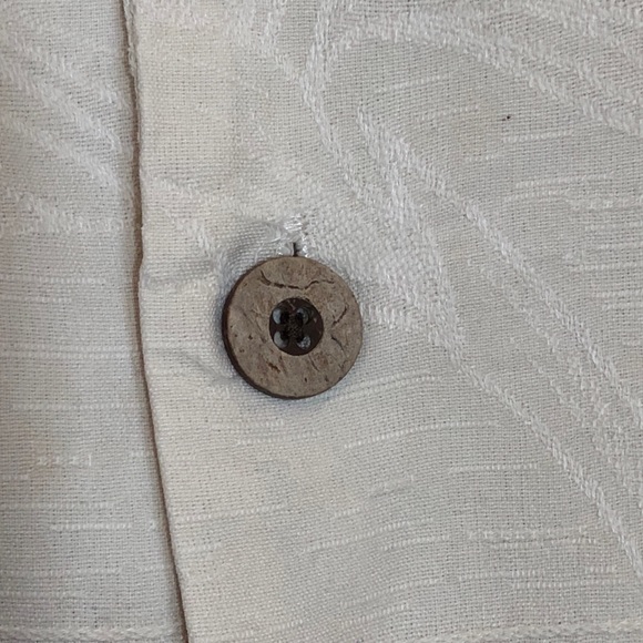 Caribbean Joe Cream Hawaiian Shirt 100% Silk Large - Picture 3 of 5